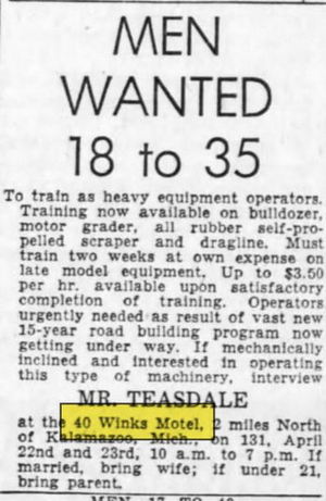 40 Winks Motel - Apr 1959 Ad (newer photo)